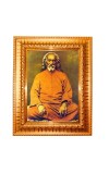 Swami Sri Yukteswar Giri Golden Designer Photo Frame | 16x20 Inch Religious Wall Hanging Frame For Home & Office Decoration | Hindu Deity Spiritual Gift Item
