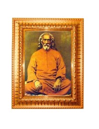 Swami Sri Yukteswar Giri Golden Designer Photo Frame | 14x18 Inch Religious Wall Hanging Frame For Home & Office Decoration | Hindu Deity Spiritual Gift Item