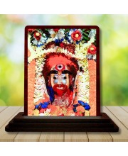 Car Desk/Table Top Lord Jagannath Wooden Photo Stand 3x4 Inches, Compact & Stylish Spiritual Display For Car, Home & Office (Pack Of 1) (F14464)
