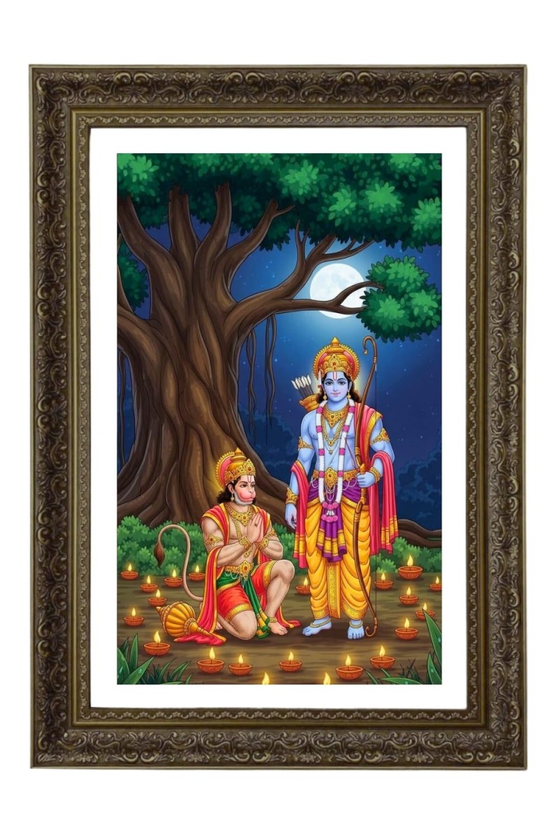 Lord Ram And Hanuman Big Photo Frame - 20x28 Inches For Home,Temple & Office Decoration (F10719)