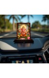 Car Desk/Table Top Lord Ganesha Wooden Photo Stand 3x4 Inches, Compact & Stylish Spiritual Display For Car, Home & Office (Pack Of 1) (F14414)