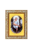 Shirdi Sai Baba Spiritual Guru Digital Photo In Designer Frame, Size 14x18 Inch | Hindu Religious Picture For Home Temple, Office & Gift | Wall Art & Pooja Decor (F10423)