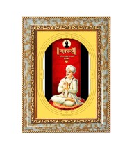 Sant Dnyaneshwar Spiritual Guru Digital Photo In Designer Frame, Size 10x16 Inch | Hindu Religious Picture For Home Temple, Office & Gift | Wall Art & Pooja Decor (F10417)