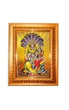 Shantharoop Bagavan Narashima Moorthi With Mahalaxmi Devi Golden Designer Photo Frame | 10x14 Inch Religious Wall Hanging Frame For Home & Office Decoration | Hindu Deity Shantharoop Bagavan Narashim