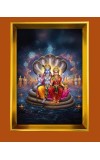 Lakshmi Narayan Golden Photo Frame - 18x22 Inches | Elegant Wooden Frame For Home, Office & Temple Decoration | Spiritual Wall & Table Decor And Gift Item (F9802)