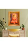 Swami Vivekananda Golden Designer Photo Frame | 10x14 Inch Religious Wall Hanging Frame For Home & Office Decoration | Hindu Deity Spiritual Gift Item