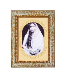 Sri Sarada Devi Spiritual Guru Digital Photo In Designer Frame, Size 8x12 Inch | Hindu Religious Picture For Home Temple, Office & Gift | Wall Art & Pooja Decor (F10424)
