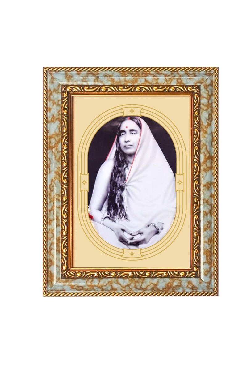 Sri Sarada Devi Spiritual Guru Digital Photo In Designer Frame, Size 8x12 Inch | Hindu Religious Picture For Home Temple, Office & Gift | Wall Art & Pooja Decor (F10424)