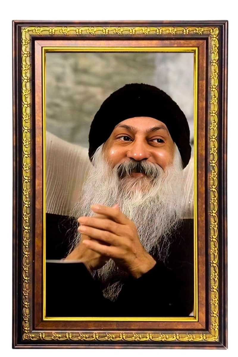 Oshoo Digital Golden Balck Color Photo Frame | Hindu Religious Wall Decor | 10x16 Inches - Inspirational Wall Art For Office, Home Decor - Ideal Spiritual Gift (F16607)