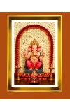 Golden Photo Frame - 10x14 Inches | Elegant Wooden Frame For Home, Office & Temple Decoration | Spiritual Wall & Table Decor and Gift Item