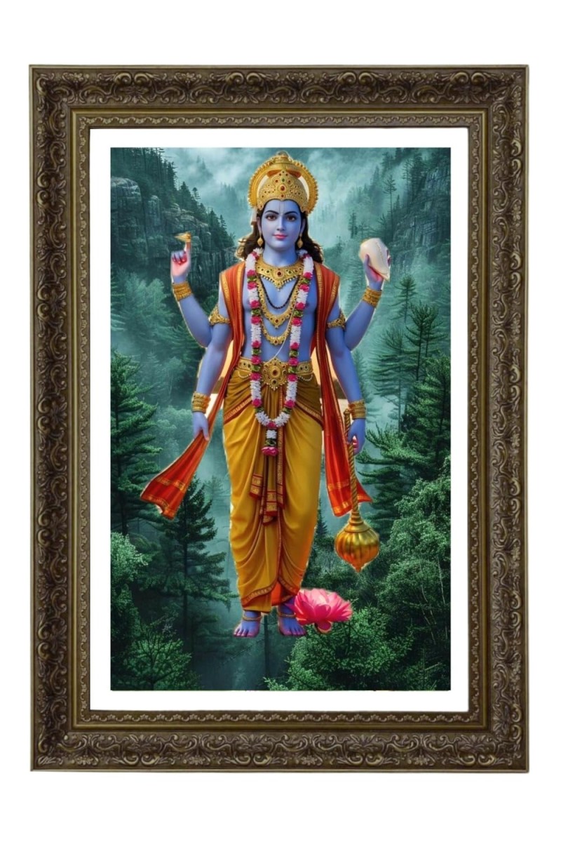 Lord Vishnu Big Photo Frame - 20x28 Inches For Home,Temple & Office Decoration (F11062)