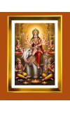 Mata Durga Golden Photo Frame - 10x14 Inches | Elegant Wooden Frame For Home, Office & Temple Decoration | Spiritual Wall & Table Decor and Gift Item