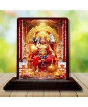 Car Desk/Table Top Lord Hanuman Wooden Photo Stand 3x4 Inches, Compact & Stylish Spiritual Display For Car, Home & Office (Pack Of 1) (F14288)