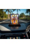 Car Desk/Table Top Bramha Shiva Vishnu Wooden Photo Stand 3x4 Inches, Compact & Stylish Spiritual Display For Car, Home & Office (Pack Of 1) (F14144)