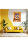 Lord Narashimha Golden Designer Photo Frame | 10x14 Inch Religious Wall Hanging Frame For Home & Office Decoration | Hindu Deity Lord Narashimha Spiritual Gift Item