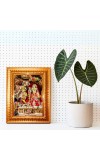 Radha And Krishna Golden Designer Photo Frame | 12x16 Inch Religious Wall Hanging Frame For Home & Office Decoration | Hindu Deity Spiritual Gift Item