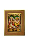 Goddess Lakhsmi And Ganesha Photo Frame 10x14 Inches-Brown Wooden Frame For Home, Office & Temple Decoration And Gifting (F6429)