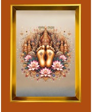Golden Photo Frame - 10x14 Inches | Elegant Wooden Frame For Home, Office & Temple Decoration | Spiritual Wall & Table Decor and Gift Item