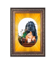 Saadhguru Spiritual Guru Digital Photo In Designer Frame, Size 14x18 Inch | Hindu Religious Picture For Home Temple, Office & Gift | Wall Art & Pooja Decor (F10476)