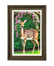 Deer In Nature Big Photo Frame - 20x28 Inches For Home,Temple & Office Decoration (F11047)