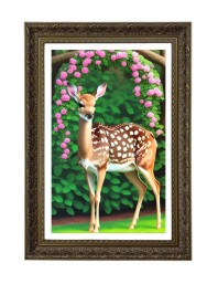 Deer In Nature Big Photo Frame - 20x28 Inches For Home,Temple & Office Decoration (F11047)