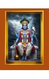 Lord Vishnu Golden Photo Frame - 14x18 Inches | Elegant Wooden Frame For Home, Office & Temple Decoration | Spiritual Wall & Table Decor And Gift Item (F9784)
