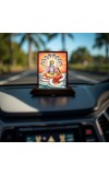 Car Desk/Table Top Lord Vishnu Lakshmi Wooden Photo Stand 3x4 Inches, Compact & Stylish Spiritual Display For Car, Home & Office (Pack Of 1) (F14571)