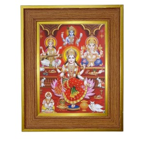 Maha Lakhsmi Photo Frame 12x16 Inches-Brown Wooden Frame For Home, Office & Temple Decoration And Gifting (F6352) Maha Lakhsmi Photo Frame 12x16 Inches-Brown Wooden Frame For Home, Office & Temple Decoration And Gifting (F6352)