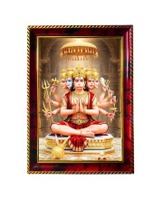 Lord Hanuman Photo Frame For Wall & Table | 7x9 Inch Golden Cherry Finish | Decorative Lord Hanuman Photo Frame For Home, Office & Pooja Room (F11892)