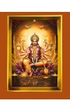 Lord Vishnu Golden Photo Frame - 16x20 Inches | Elegant Wooden Frame For Home, Office & Temple Decoration | Spiritual Wall & Table Decor And Gift Item (F9717)