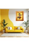Lord Vishnu Golden Designer Photo Frame | 10x14 Inch Religious Wall Hanging Frame For Home, Office Decoration and Spiritual Gift Item (M6)