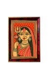 Goddess Durga Painting Photo Frame For Wall & Table | 7x9 Inch Golden Cherry Finish | Decorative Goddess Durga Painting Photo Frame For Home, Office & Pooja Room (F11667)