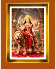 Golden Photo Frame - 10x14 Inches | Elegant Wooden Frame For Home, Office & Temple Decoration | Spiritual Wall & Table Decor and Gift Item