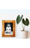 Sri Ramkrishna Golden Designer Photo Frame | 10x14 Inch Religious Wall Hanging Frame For Home & Office Decoration | Hindu Deity Spiritual Gift Item