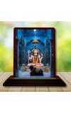 Car Desk/Table Top Lord Shiva Wooden Photo Stand 3x4 Inches, Compact & Stylish Spiritual Display For Car, Home & Office (Pack Of 1) (F14313)