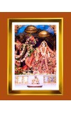 Divine Radha Krishna Golden Photo Frame - 10x14 Inches | Elegant Wooden Frame For Home, Office & Temple Decoration | Spiritual Wall & Table Decor and Gift Item