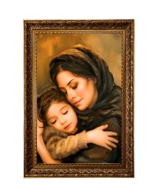 Mother & Child Big Photo Frame - 20x28 Inches For Home,Temple & Office Decoration (F11224)