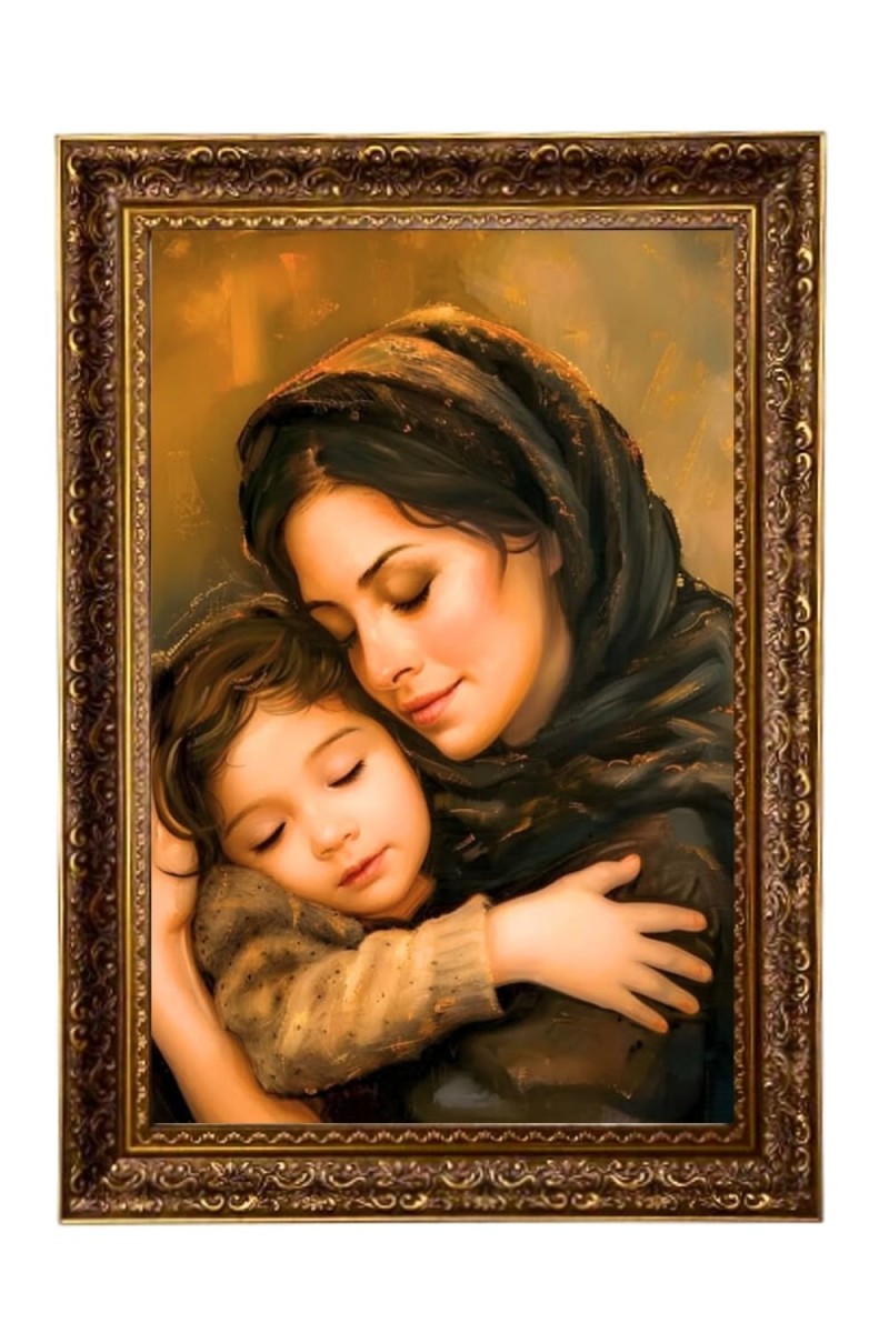 Mother & Child Big Photo Frame - 20x28 Inches For Home,Temple & Office Decoration (F11224)