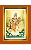 Mata Saraswati Golden Photo Frame - 10x14 Inches | Elegant Wooden Frame For Home, Office & Temple Decoration | Spiritual Wall & Table Decor And Gift Item (F9904)