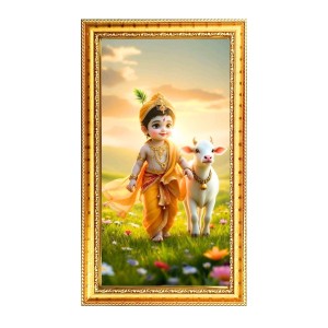 Little Krishna Digital Golden Color Photo Frame | Hindu Religious Wall Decor | 10x17 Inches - Inspirational Wall Art For Office, Home Decor - Ideal Spiritual Gift (F10271) Little Krishna Digital Golden Color Photo Frame | Hindu Religious Wall Decor | 10x17 Inches - Inspirational Wall Art For Office, Home Decor - Ideal Spiritual Gift (F10271)