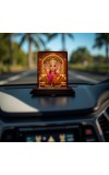 Car Desk/Table Top Goddess Lakshmi Wooden Photo Stand 3x4 Inches, Compact & Stylish Spiritual Display For Car, Home & Office (Pack Of 1) (F14609)