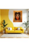 Divine Ganesha Golden Designer Photo Frame | 18x22 Inch Religious Wall Hanging Frame For Home, Office Decoration and Spiritual Gift Item (M6)