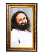 Sri Sri Ravi Shankar Digital Golden Balck Color Photo Frame | Hindu Religious Wall Decor | 10x16 Inches - Inspirational Wall Art For Office, Home Decor - Ideal Spiritual Gift (F16610)