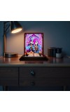 Car Desk/Table Top Radha Krishna Wooden Photo Stand 3x4 Inches, Compact & Stylish Spiritual Display For Car, Home & Office (Pack Of 1) (F14223)
