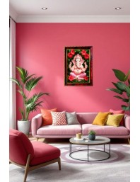 Lord Ganesha Photo Frame For Wall & Table | 7x9 Inch Golden Cherry Finish | Decorative Lord Ganesha Photo Frame For Home, Office & Pooja Room (F11799)