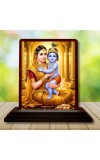 Car Desk/Table Top Yashodha Krishna Wooden Photo Stand 3x4 Inches, Compact & Stylish Spiritual Display For Car, Home & Office (Pack Of 1) (F14467)