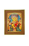 Lakshmi Narasimha Photo Frame 10x14 Inches-Brown Wooden Frame For Home, Office & Temple Decoration And Gifting (F6284)