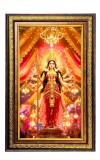 Goddess Durga Digital Golden Balck Color Photo Frame | Hindu Religious Wall Decor | 10x16 Inches - Inspirational Wall Art For Office, Home Decor - Ideal Spiritual Gift (F16901)