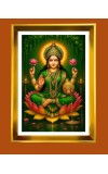 Mata Lakshmi Golden Photo Frame - 10x14 Inches | Elegant Wooden Frame For Home, Office & Temple Decoration | Spiritual Wall & Table Decor and Gift Item