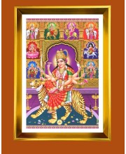 Golden Photo Frame - 10x14 Inches | Elegant Wooden Frame For Home, Office & Temple Decoration | Spiritual Wall & Table Decor and Gift Item